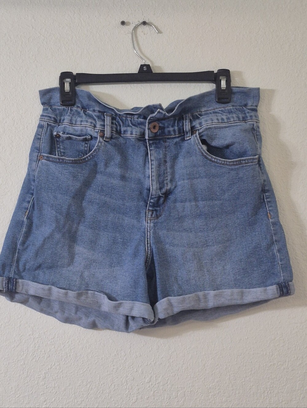 American Rag Light Blue Paperbag Waist Jean Shorts